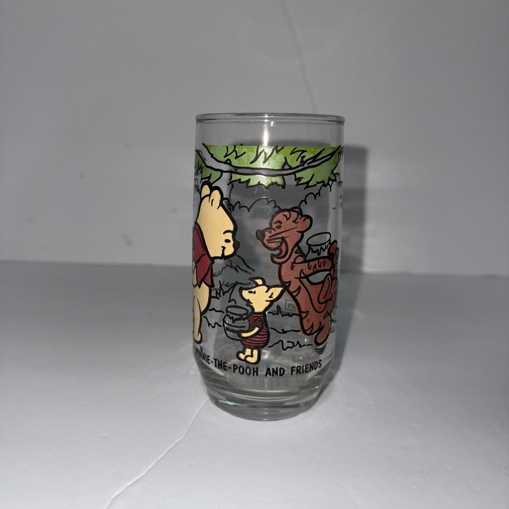 Sears - Vintage Winnie the Pooh & Friends Glass Drinking Cup - Walt Disney